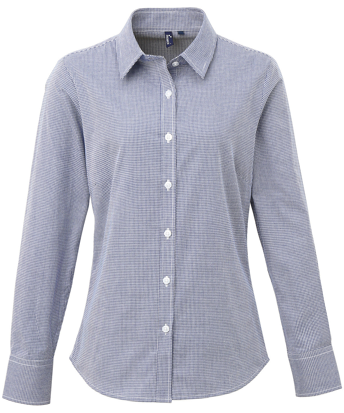 Bolir - Women's Microcheck (Gingham) Long Sleeve Cotton Shirt