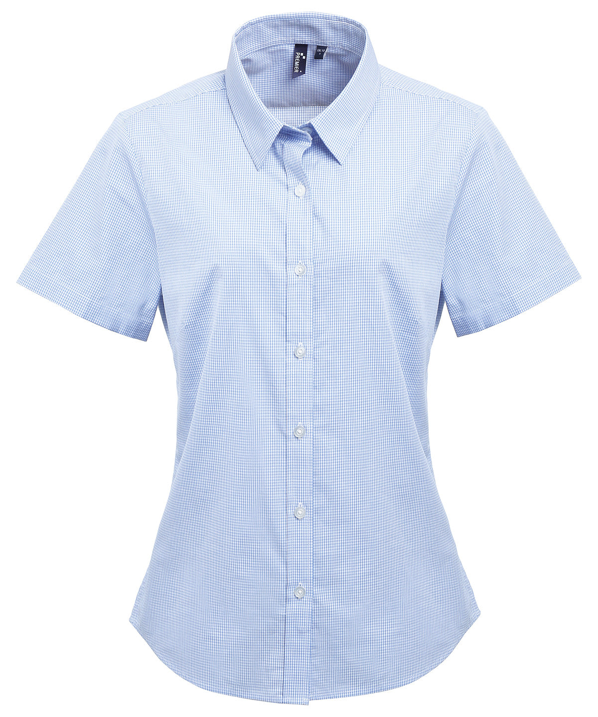 Women's Microcheck (Gingham) Short Sleeve Cotton Shirt