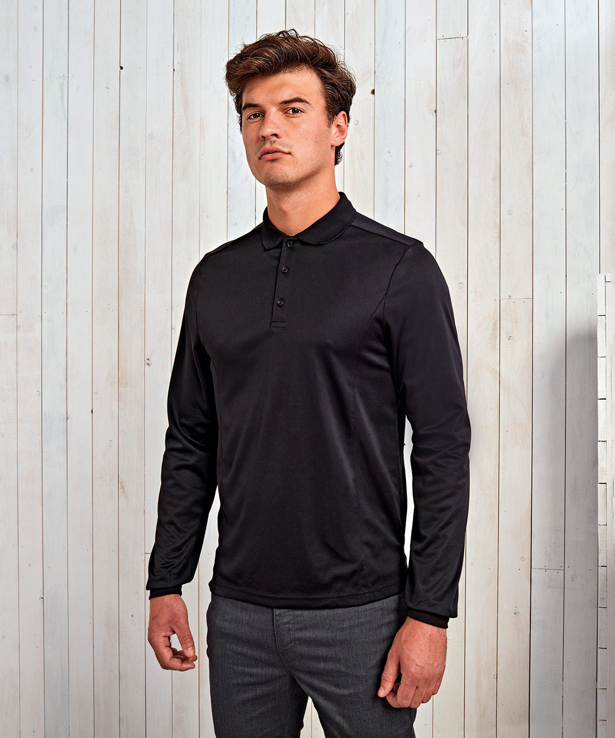 Pólóbolir - Long Sleeve Coolchecker® Piqué Polo