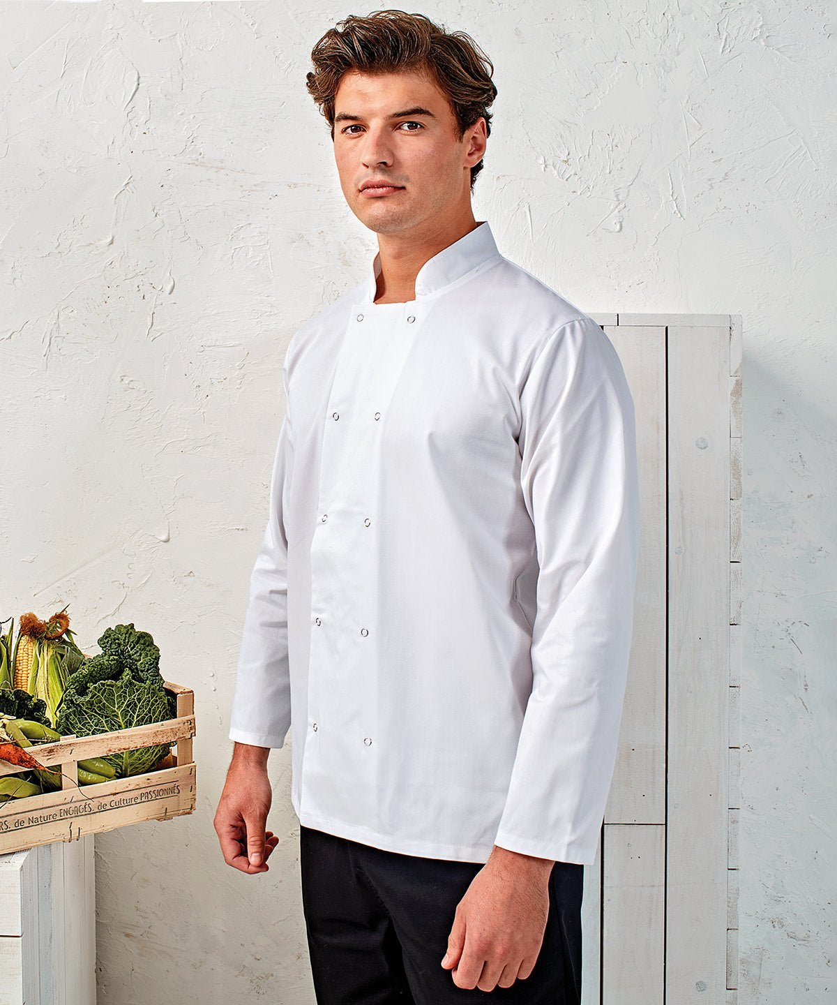 Kokkajakkar - Studded Front Long Sleeve Chef's Jacket