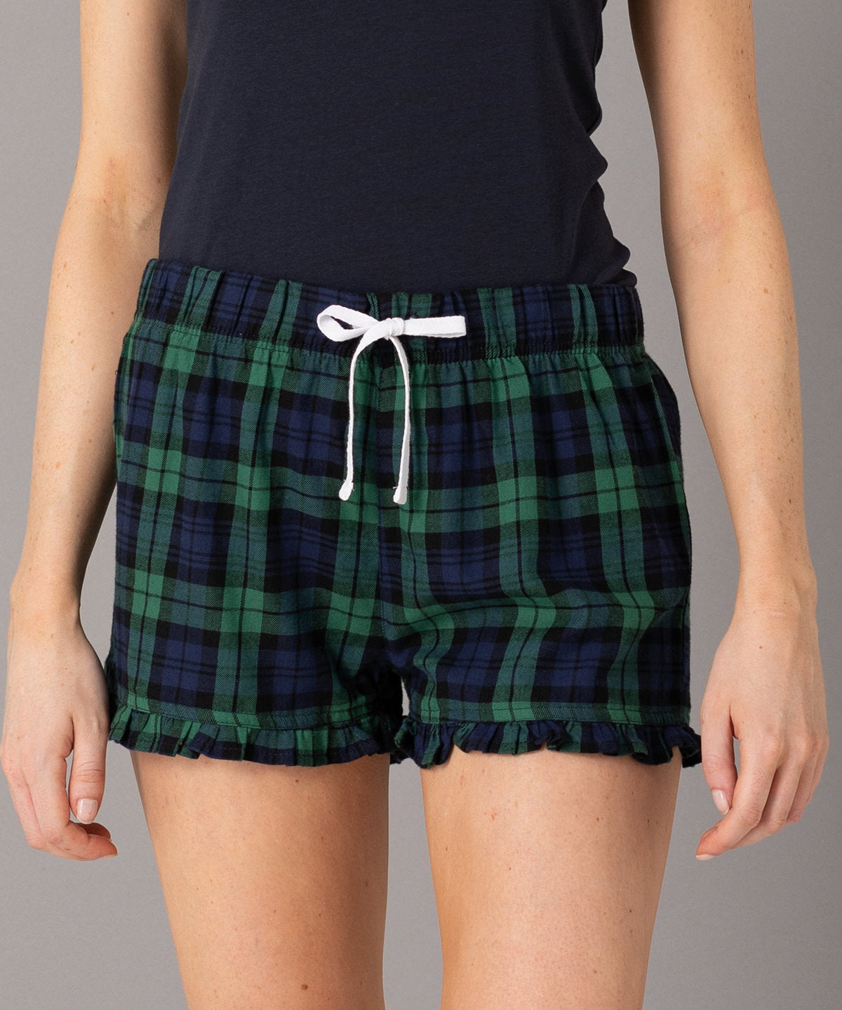 Stuttbuxur - Women's Tartan Frill Shorts