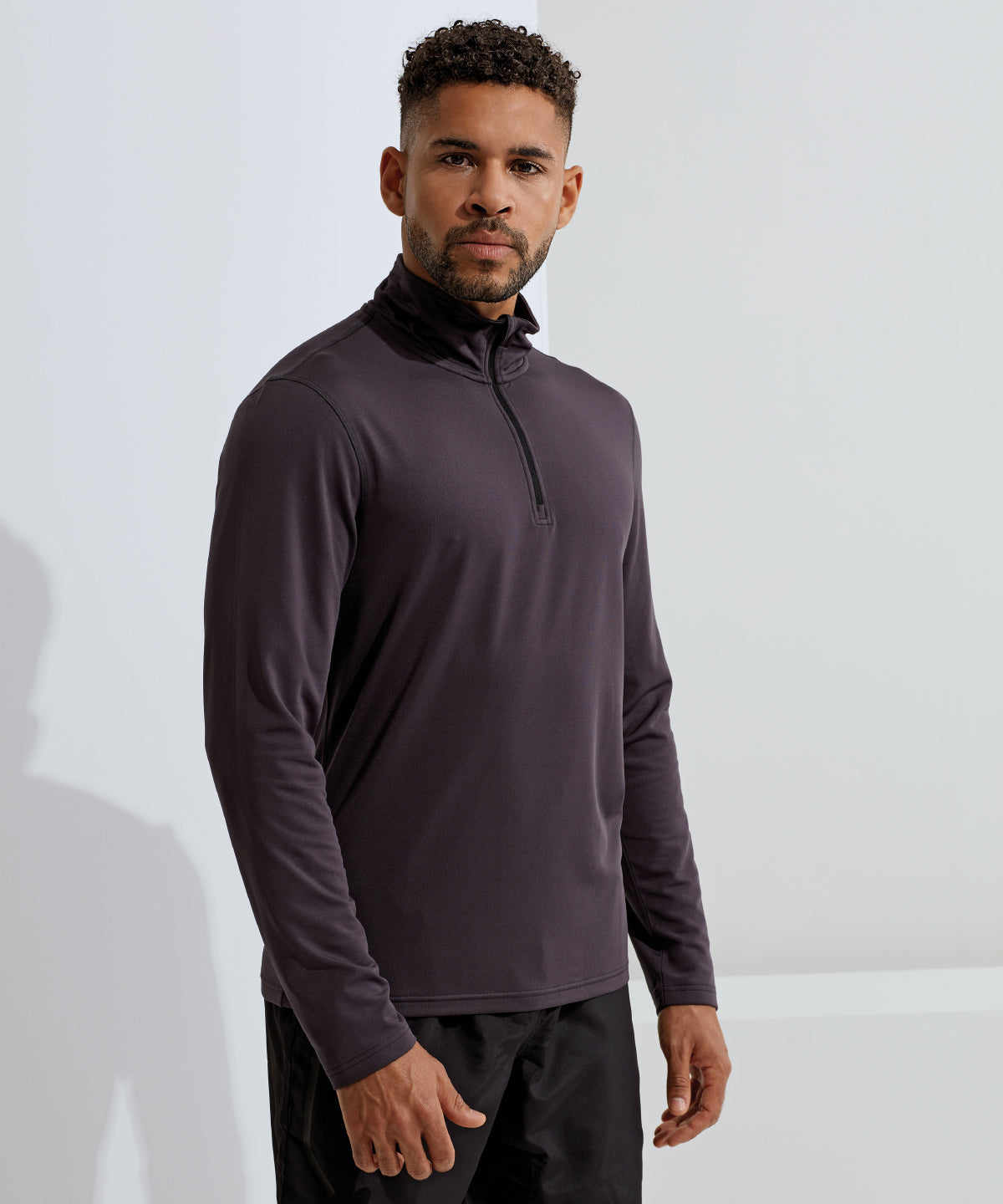 Íþróttatoppar - TriDri® Recycled Long Sleeve Brushed Back ¼ Zip Top