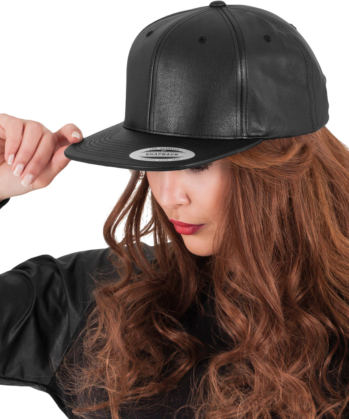 Húfur - Full Leather Imitation Snapback (6089FL)