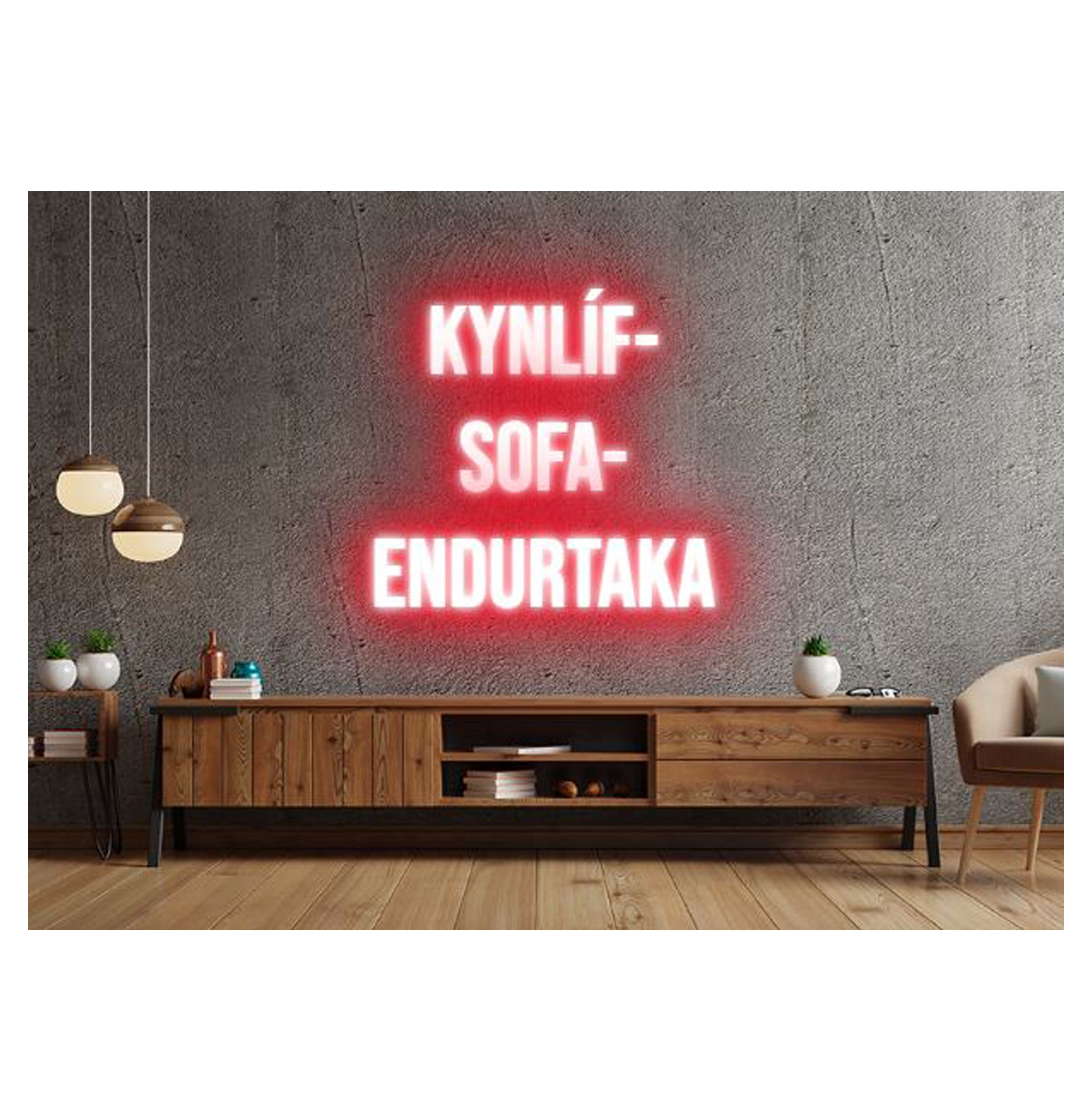 Kynlíf - Sofa - Endurtaka - Neonskilti
