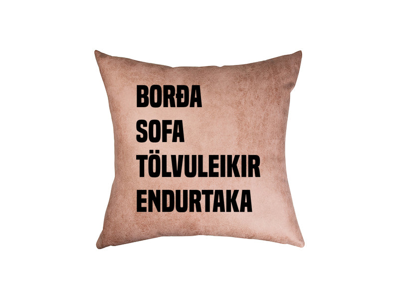 Borða sofa tölvuleikir endurtaka - pleður púði